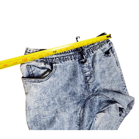 Thrill Denim Jogger Pants Elastic Waist Drawstring Stretch Womens M/31 Acid Wash - Picture 8 of 10